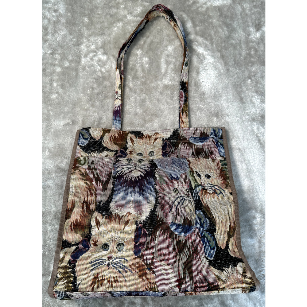 Show Me Your Kitties Cat Lady Brocade Large Tote Bag Cool Funny